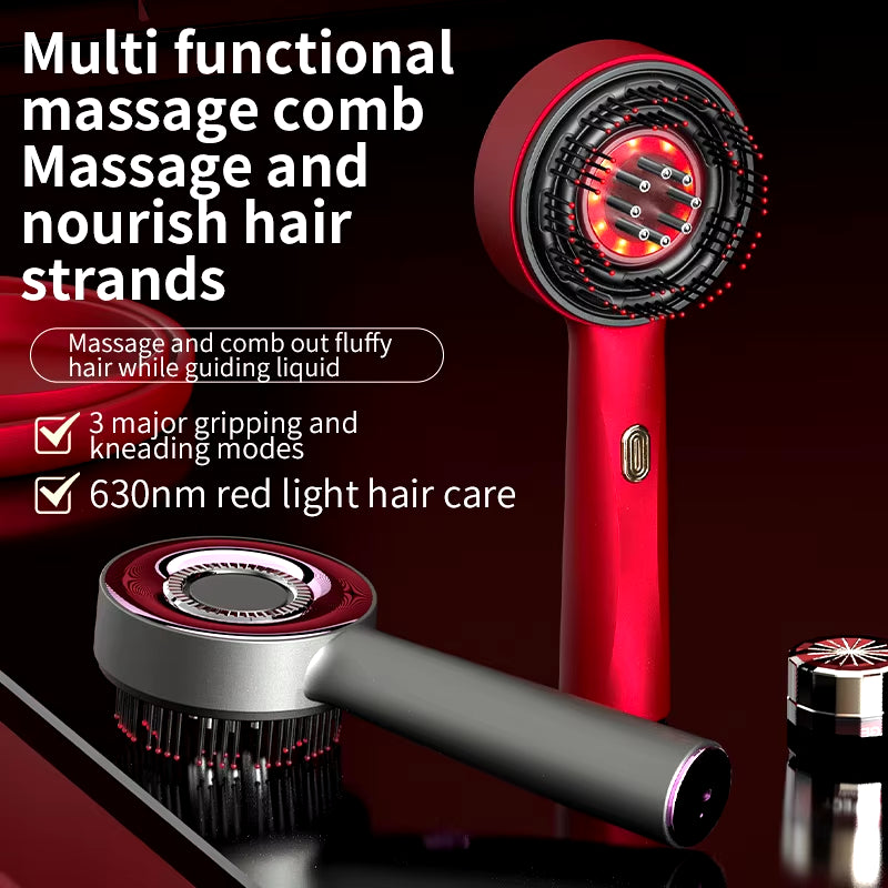 Electric Hair Regrowth Brush with Infrared Light Machine Acupoint Scalp Massage Anti-Hair Loss Exercise Hair Scrubber Combs