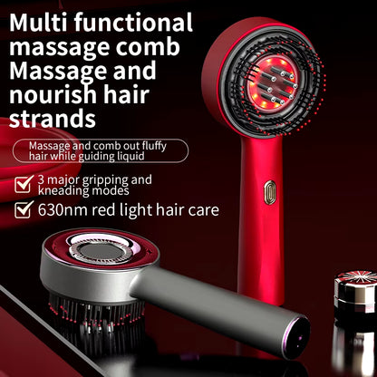 Electric Hair Regrowth Brush with Infrared Light Machine Acupoint Scalp Massage Anti-Hair Loss Exercise Hair Scrubber Combs