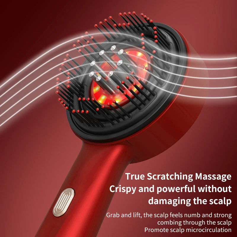 Electric Massage Comb Vibration Massager Red Light Follicle Comb Scalp Brush Hair Growth anti Hair Loss Liquid Oil Applicator