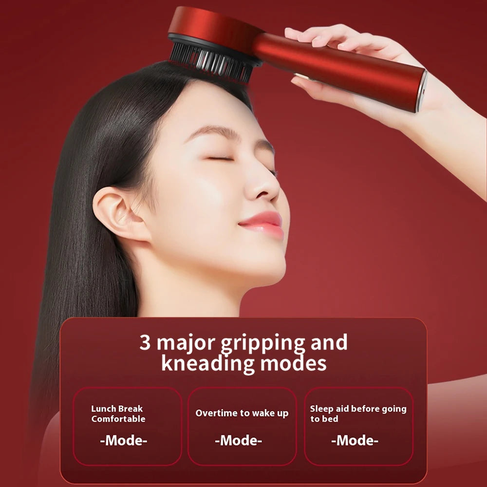 Electric Massage Comb Vibration Massager Red Light Follicle Comb Scalp Brush Hair Growth anti Hair Loss Liquid Oil Applicator