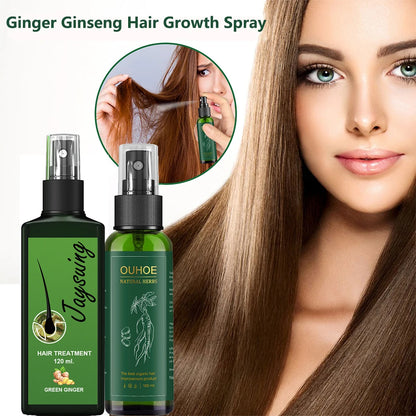 100Ml 120Ml Ginger and Ginseng Extract Hair Growth Spray for Men Women Nourish Scalp Strengthen Roots Repair Dry Frizzy Hair Oil